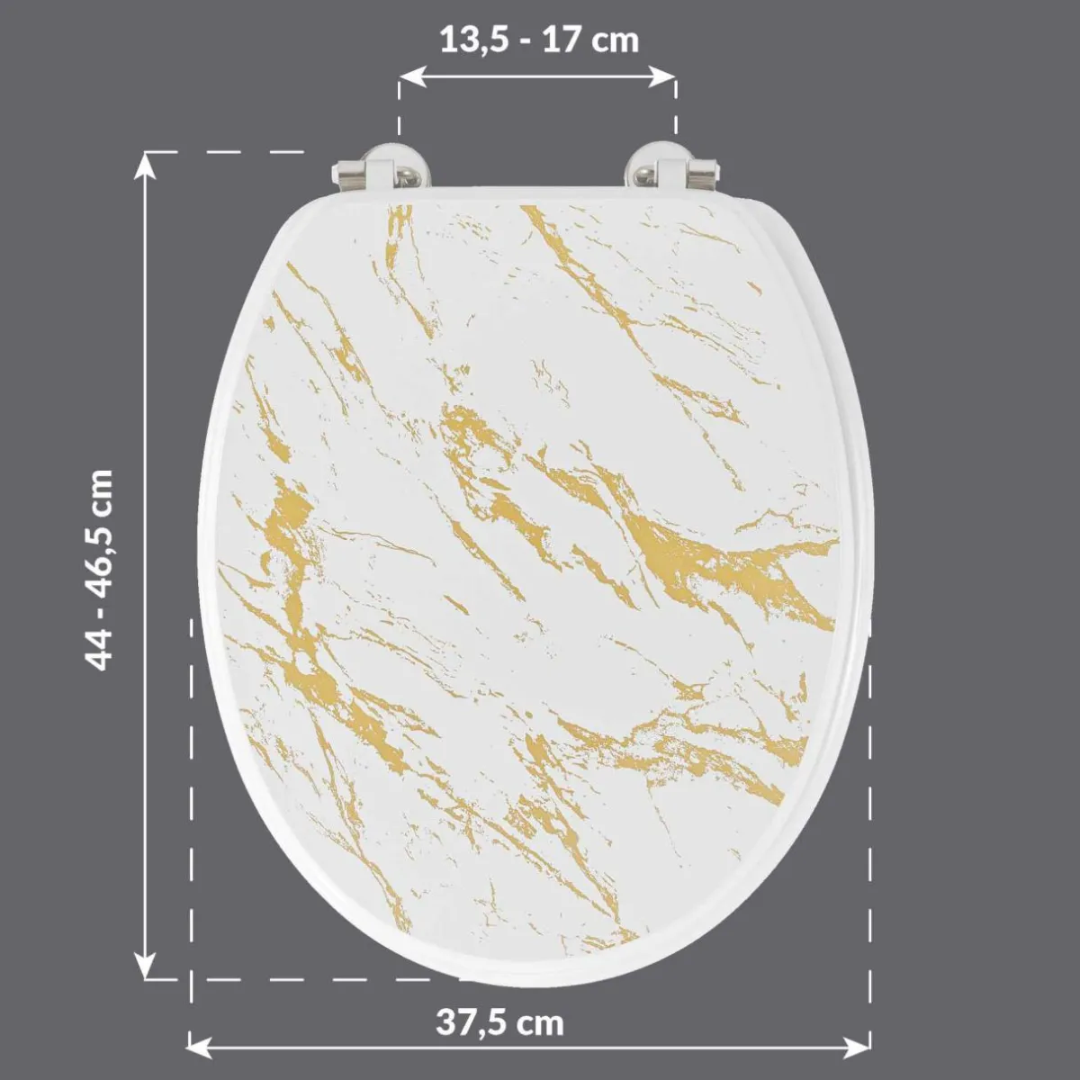 douceur d'intu017drieur Abattant WC 18 pouces MDF effet marbre Aquamarbre Blanc Clearance