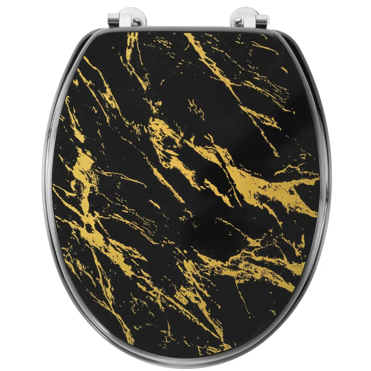 douceur d'intu017drieur Abattant WC 18 pouces MDF effet marbre Aquamarbre Noir Sale