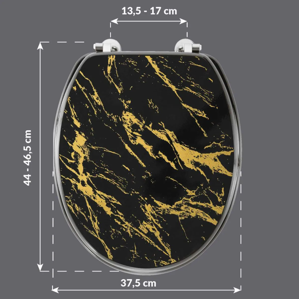 douceur d'intu017drieur Abattant WC 18 pouces MDF effet marbre Aquamarbre Noir Sale