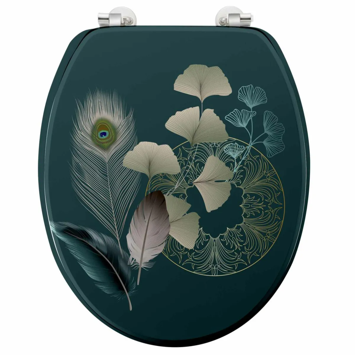 douceur d'intu017drieur Abattant WC bois (37 x 46 cm) Ginkoblue Bleu Sale