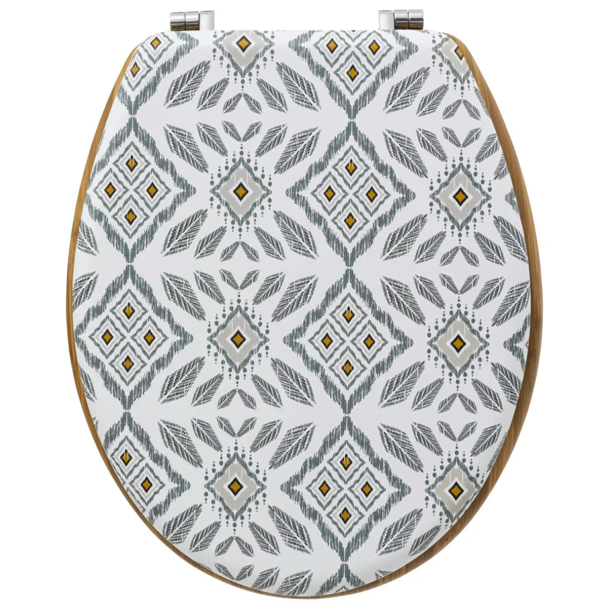 ATMOSPHERA Abattant WC bois (36 x 42,5 cm) Hapache Multicolore Blanc Clearance