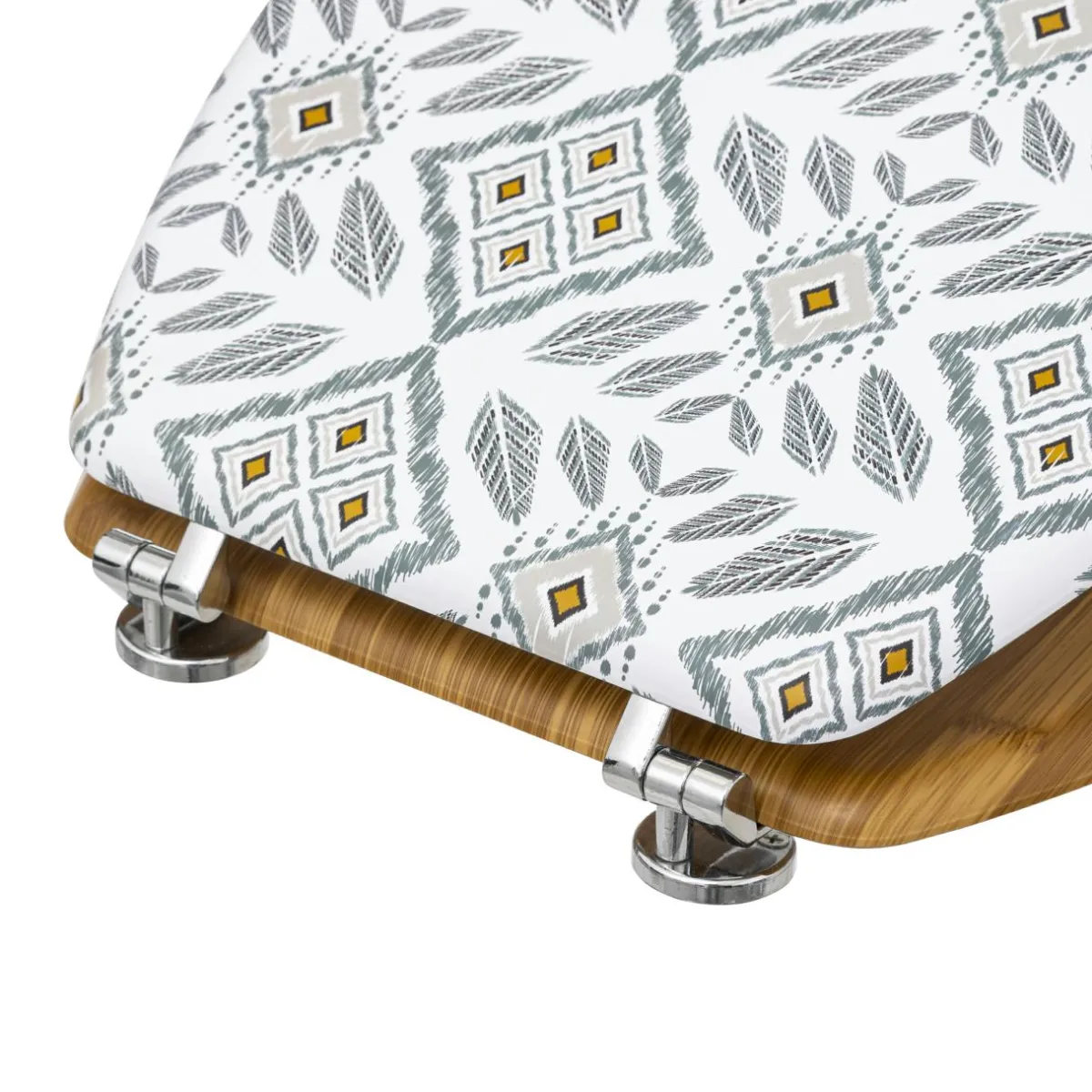 ATMOSPHERA Abattant WC bois (36 x 42,5 cm) Hapache Multicolore Blanc Clearance