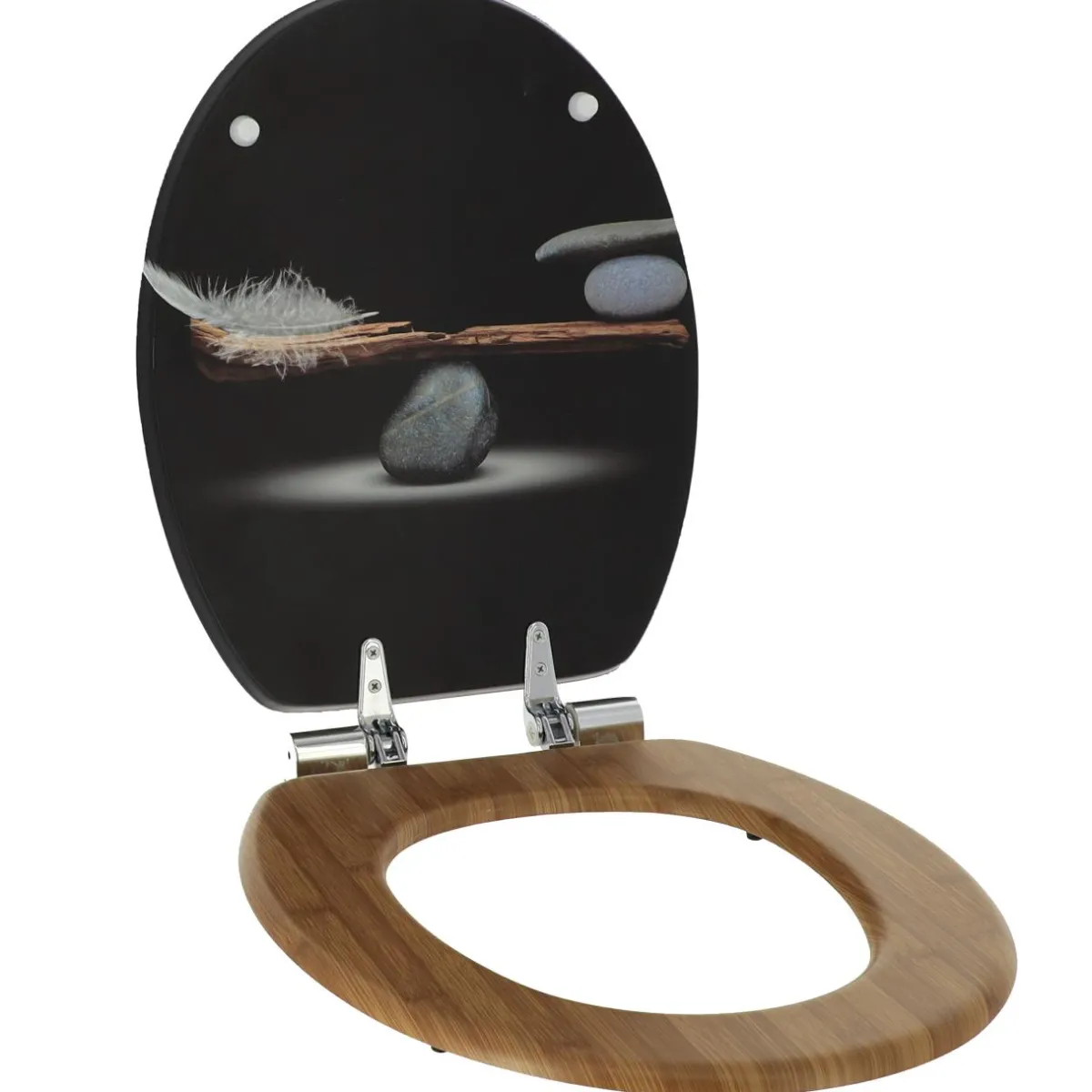 TENDANCE Abattant WC frein de chute 18 pouces MDF Plenitude Noir Best