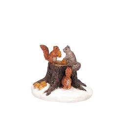 LEMAX Accessoire (H3,4 cm) Ecureuils et tronc d'arbre Sale