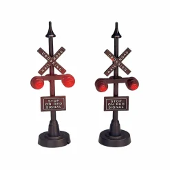 LEMAX Accessoire Lot de 2 feux de chemin de fer à piles Hot