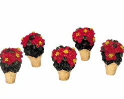 LEMAX Accessoire Lot de 5 Poinsettias