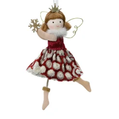 KAEMINGK Ange de Noël à suspendre (H17 cm) Adèle Bordeaux