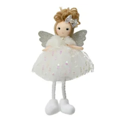 KAEMINGK Ange de Noël (H18 cm) Poupée conte de Fée he Blanc Hot
