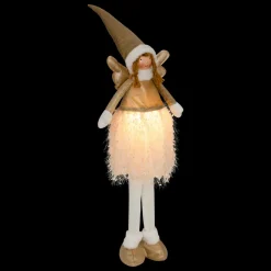 JJA Ange de Noël lumineux à piles (H95 cm) Fée lune téléscopique Dée Or Best