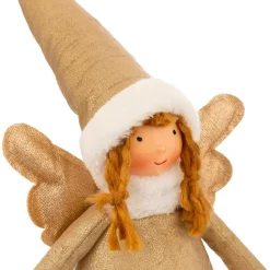 JJA Ange de Noël lumineux à piles (H95 cm) Fée lune téléscopique Dée Or Best