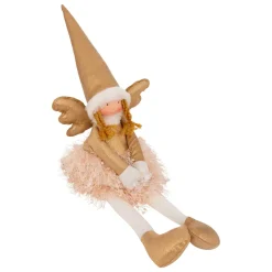 JJA Ange de Noël lumineux à piles (H48 cm) Fée clair de lune assise Dée Or Best