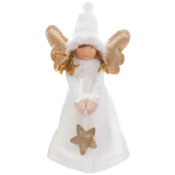 Feeric Lights & Christmas Ange de Noël lumineux (H28 cm) Ailes scintillantes Blanc Hot