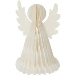 KOOPMAN Ange lumineux à piles 6 LED (H50 cm) Papier fermeture magnétique Blanc Outlet