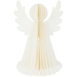 KOOPMAN Ange lumineux à piles 6 LED (H28 cm) Papier fermeture magnétique Blanc Sale