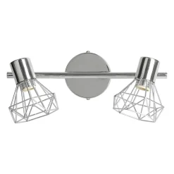 OSTARIA Applique murale 2 abat-jour orientables métal (30 x 16 cm) Diamond Argent Clearance