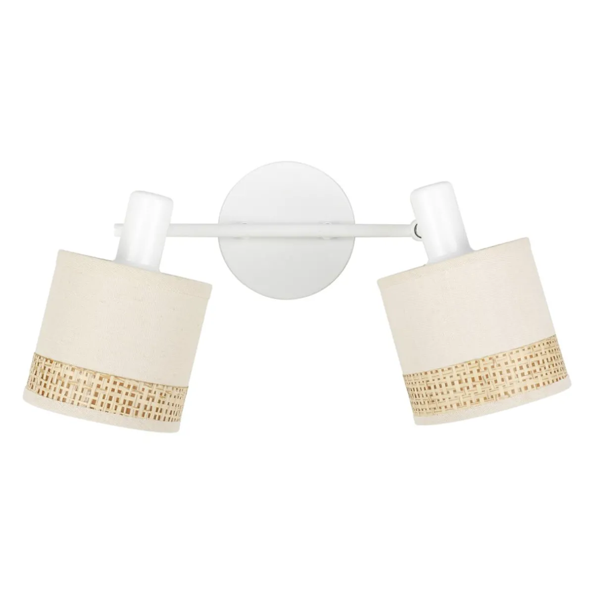 OSTARIA Applique murale 2 abat-jour orientables métal et rotin (30 x 17 cm) Bohemia Beige Clearance