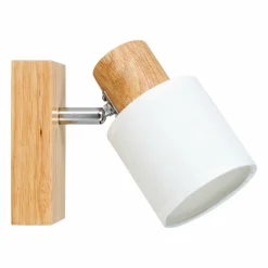 OSTARIA Applique murale bois (H14,5 cm) Tissu he Blanc