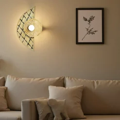 EMINZA Applique murale en bambou (H50 cm) Ravina et naturel Noir Clearance