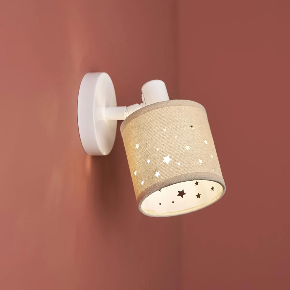 OSTARIA Applique murale orientable métal et lin (10 x 18 cm) Estrella Beige Clearance