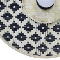 EMINZA Applique murale ronde en bambou (D50 cm) Marioka et naturel Noir Sale