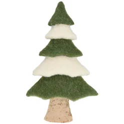 KOOPMAN Arbre de Noël en feutrine (H50 cm) Mousselin et blanc Vert Outlet