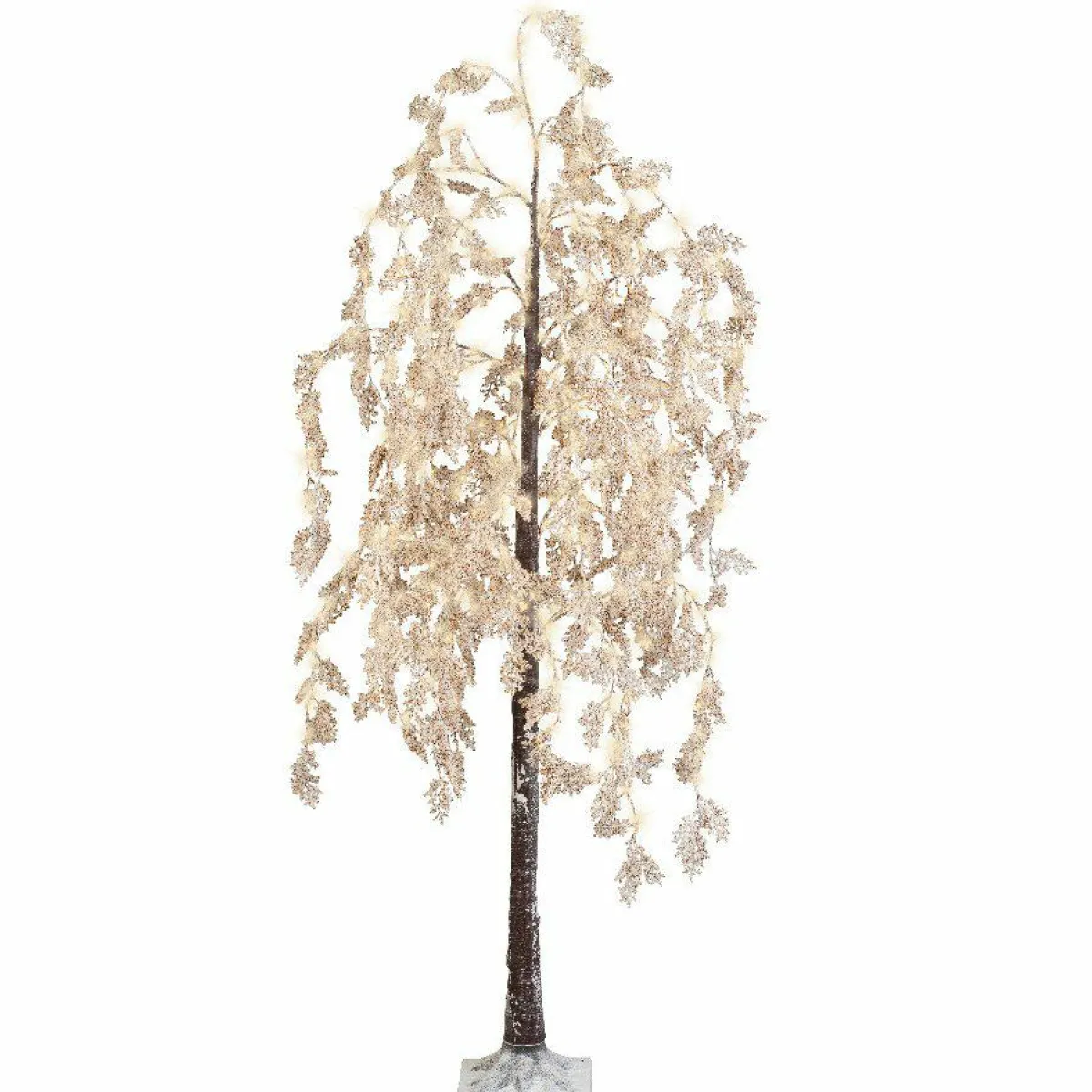 EMINZA Arbre lumineux 600 LED (H200 cm) Saule pleureur Fleur Blanc Blanc chaud Outlet
