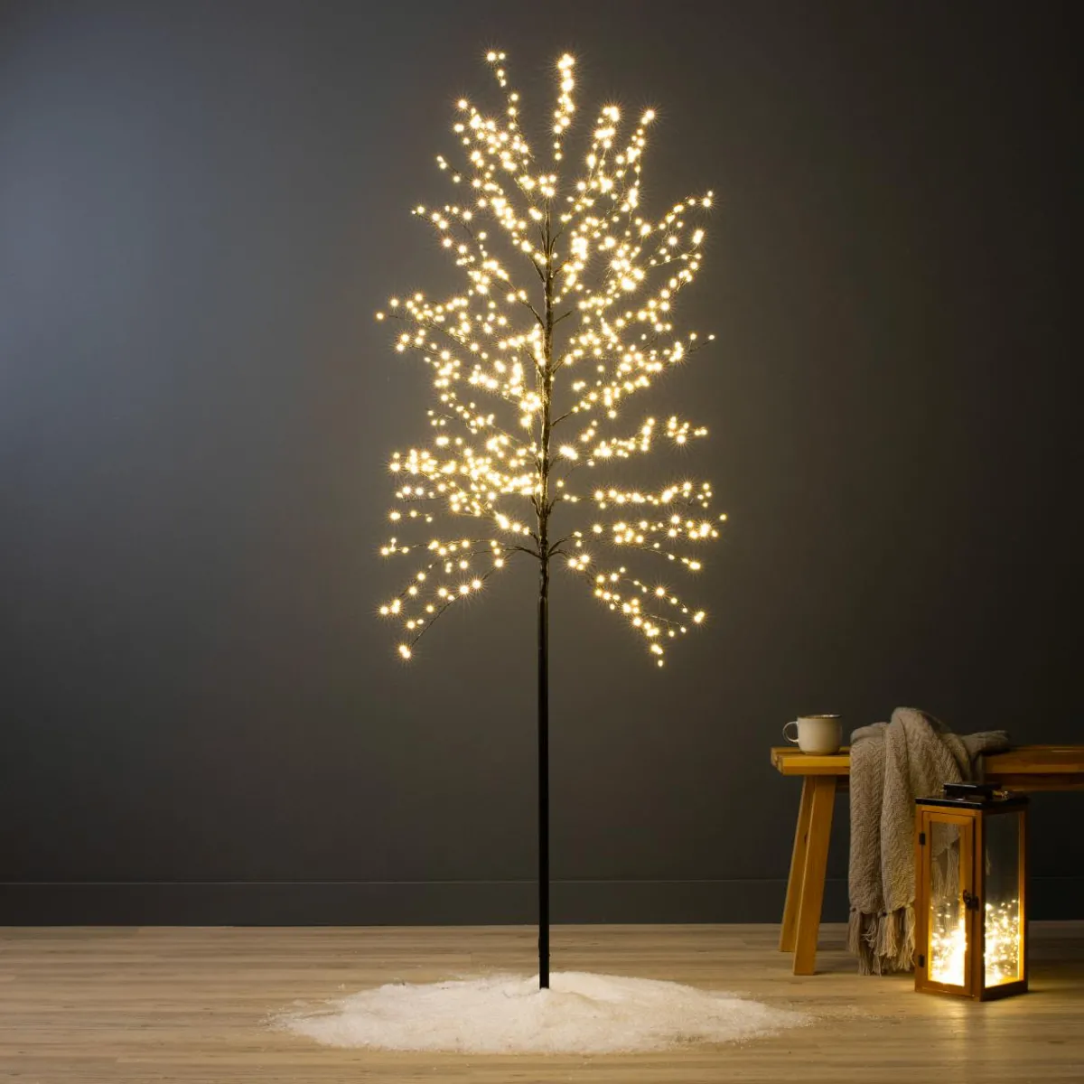 KAEMINGK Arbre lumineux 720 LED (H180 cm) Holly Platane et blanc chaud Noir Discount