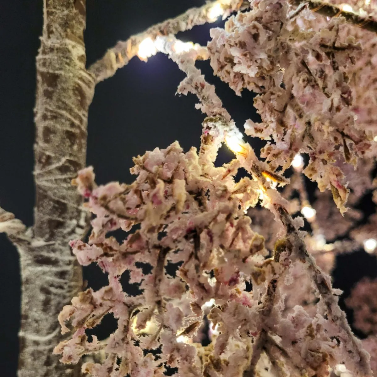 EMINZA Arbre lumineux 600 LED (H200 cm) Saule pleureur Fleur Rose Clearance