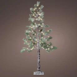 KAEMINGK Arbre lumineux 72 LED (H150 cm) Sapin Alpin Vert enneigé et Blanc chaud Discount