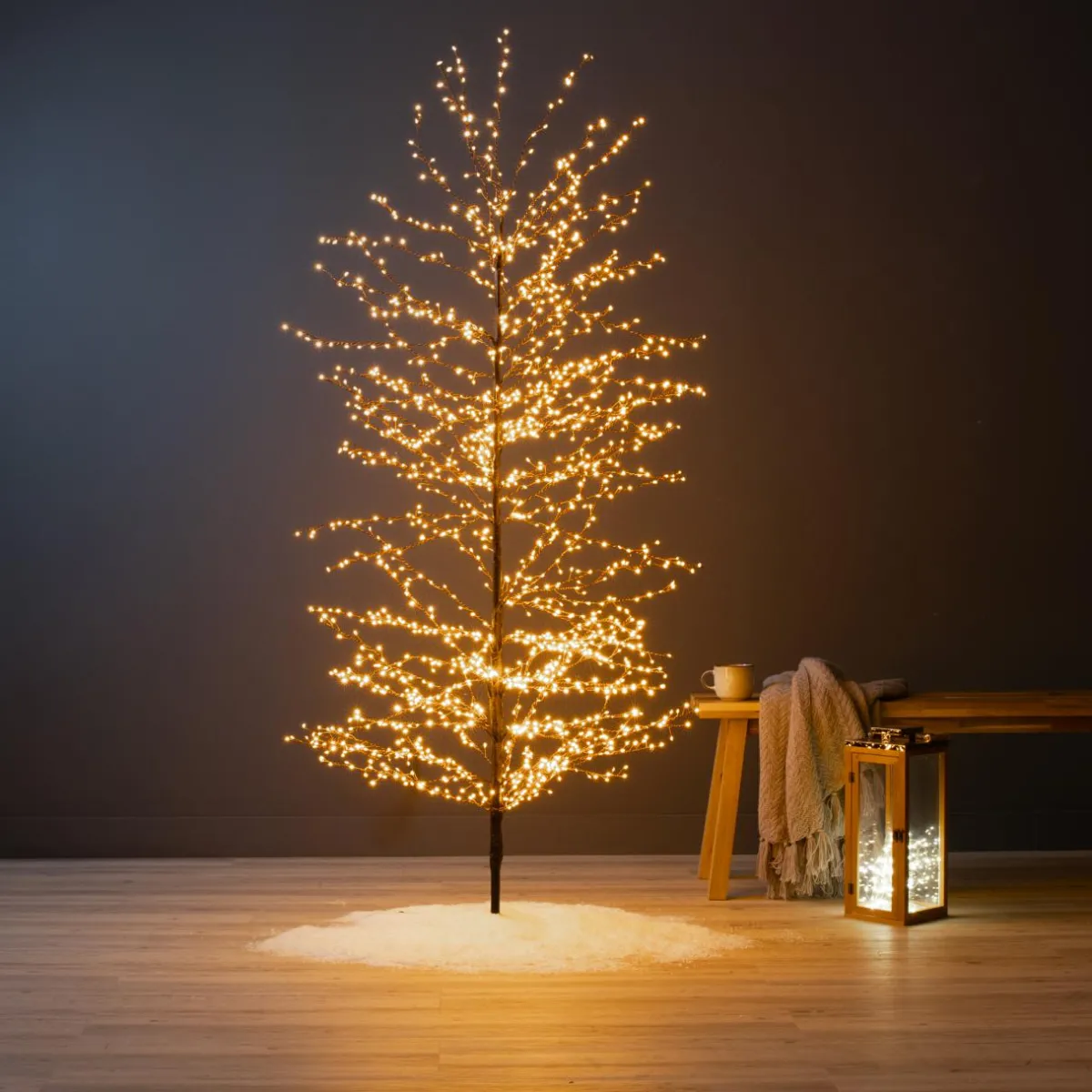 KAEMINGK Arbre lumineux 1755 LED (H175 cm) Christmas Luxe et blanc chaud Noir