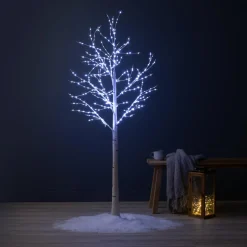 EMINZA Arbre lumineux 400 Micro LED (H150 cm) Bouleau Wills Blanc froid Hot