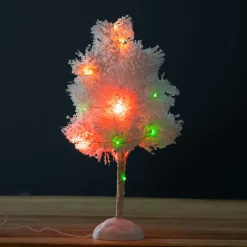KAEMINGK Arbre lumineux à piles 16 LED (H22 cm) Christmas Multicolore Blanc Outlet