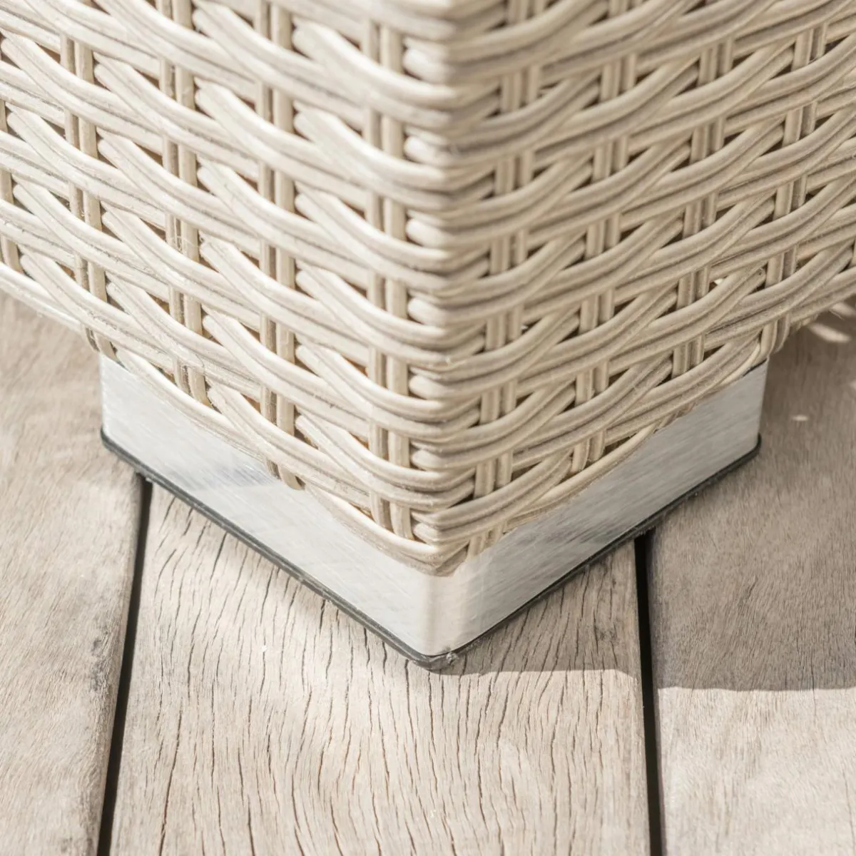 MOBELLIA Banquette en résine tressée 2 places Palma Gris et beige Tresse Gris - Beige Online