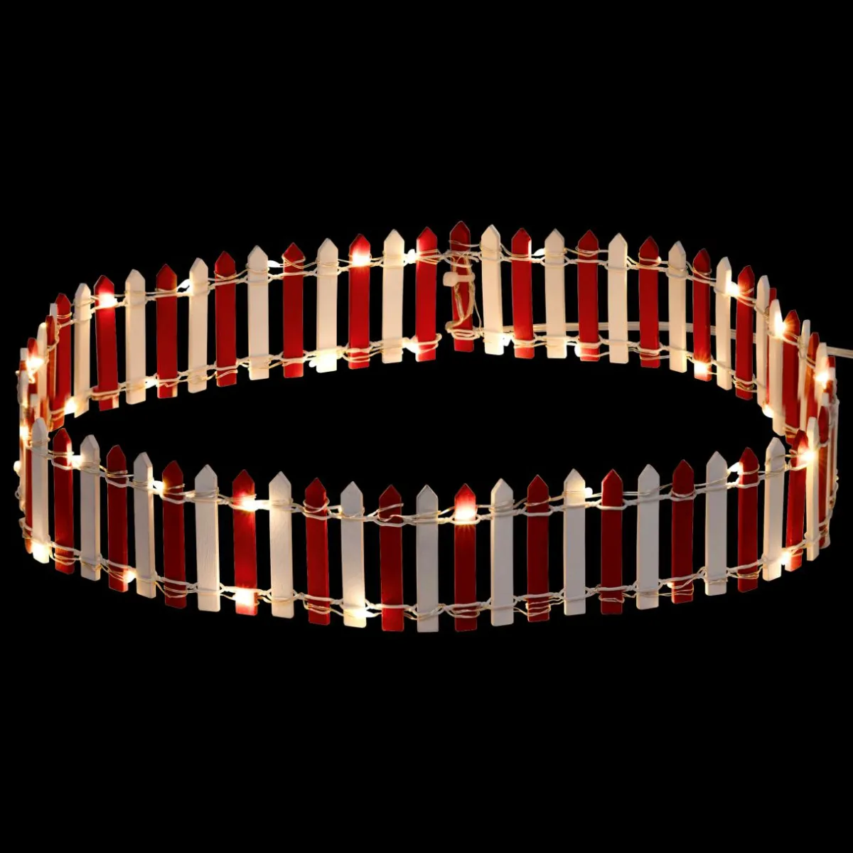 JJA Barrière en bois lumineuse (H9 cm) pour village Rouge Outlet