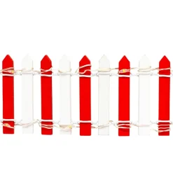 JJA Barrière en bois lumineuse (H9 cm) pour village Rouge Outlet