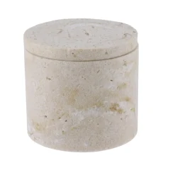TENDANCE Boite à coton Travertin Naturel Beige Best