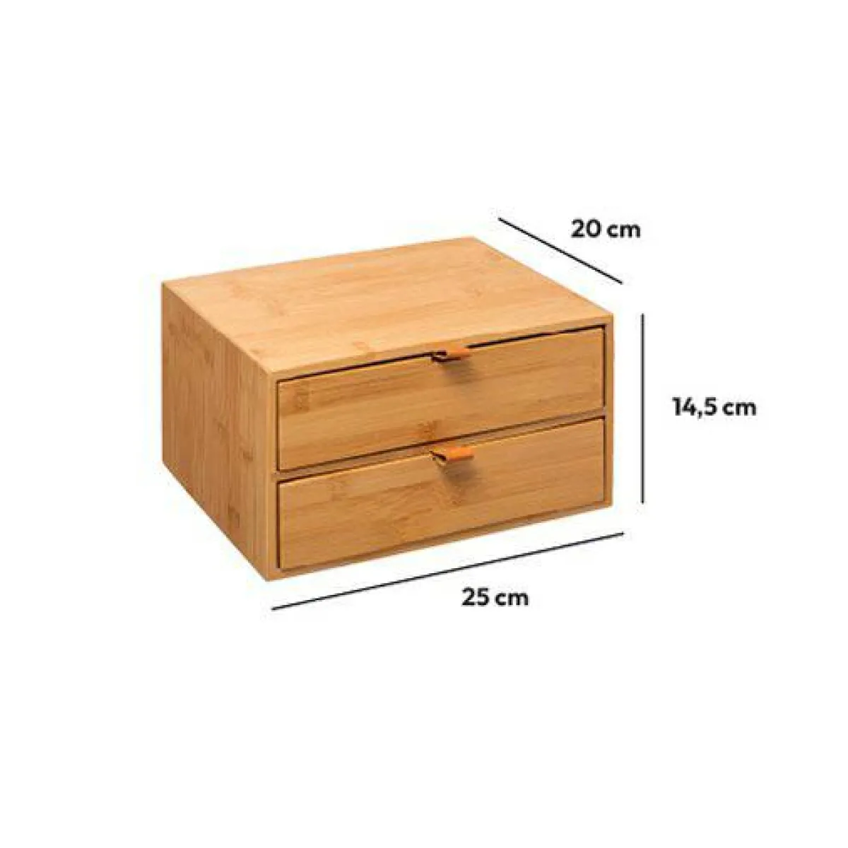 5 Five Simply Smart Boite bambou 2 tiroirs (H14 cm) Sury Naturel Best