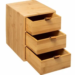 5 Five Simply Smart Boite bambou 3 tiroirs (H25 cm) Sury Naturel New
