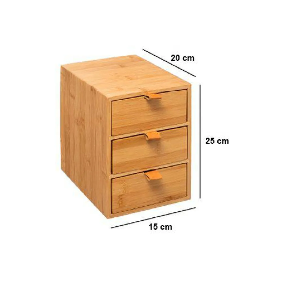 5 Five Simply Smart Boite bambou 3 tiroirs (H25 cm) Sury Naturel New