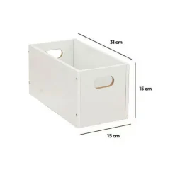 5 Five Simply Smart Boite de rangement (15 x 31 x 15 cm) Mano Blanc