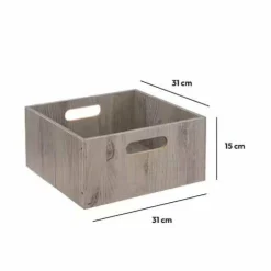 5 Five Simply Smart Boite de rangement (31 x 31 x 15 cm) Mano e Gris