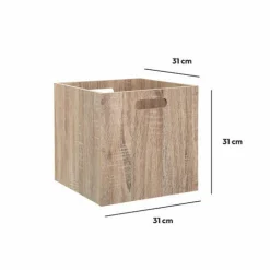 ATMOSPHERA Boite de rangement (31 x 31 x 31 cm) Mano bois Naturel Clearance