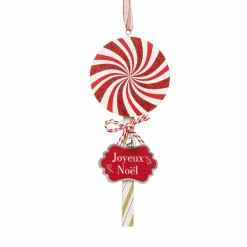 Feeric Lights & Christmas Bonbon à suspendre (H22 cm) Sucette spirale Rouge
