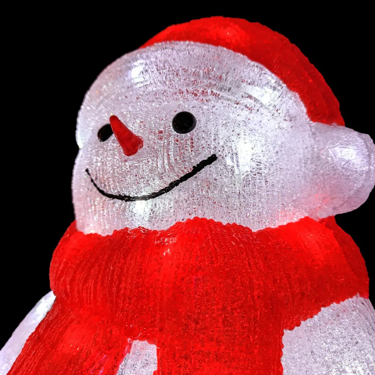 EMINZA Bonhomme de neige lumineux 60 LED (H46 cm) Lenny Blanc froid Hot