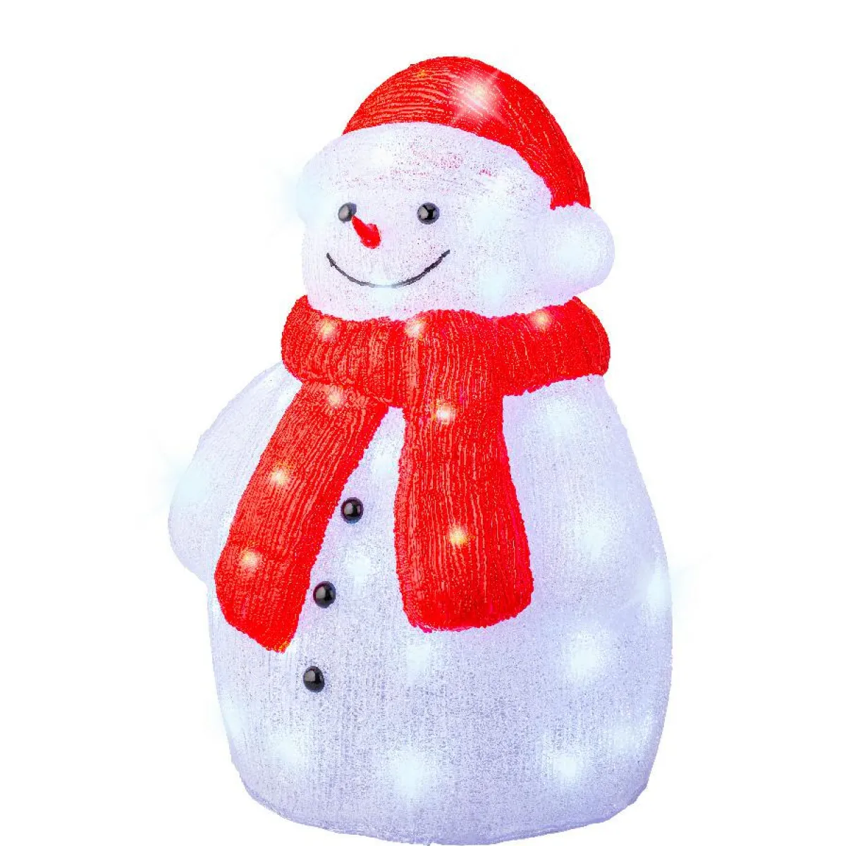 EMINZA Bonhomme de neige lumineux 60 LED (H46 cm) Lenny Blanc froid Hot
