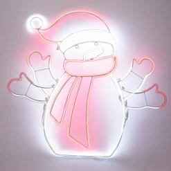 KOOPMAN Bonhomme de neige lumineux 588 LED (H61 cm) Néon Moov light Multicolore Outlet