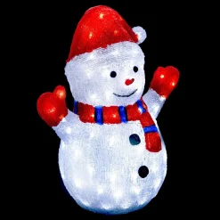Feeric Lights & Christmas Bonhomme de neige solaire 90 LED (H48 cm) Frosty Blanc chaud New