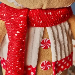 KAEMINGK Bonhomme pain d'épices debout (H57 cm) Camille écharpe Rouge Clearance