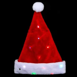 Feeric Lights & Christmas Bonnet de Père Noël lumineux pour Adulte Rouge Discount