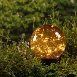 #N/A Borne de jardin solaire 30 LED (H28 cm cm) Crystal Orange Discount